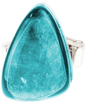 Style & Co Resin Stone Stretch Ring, Created For Macy's In Turquoise