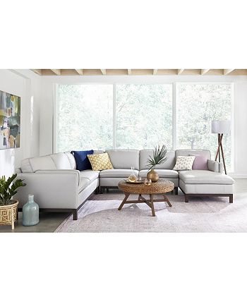 Furniture - Virton 136" 4-Pc. Leather Chaise Sectional Sofa, Created for Macy's