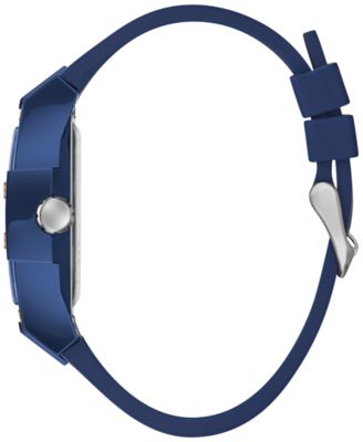 Men's Blue Silicone Strap Watch 43mm