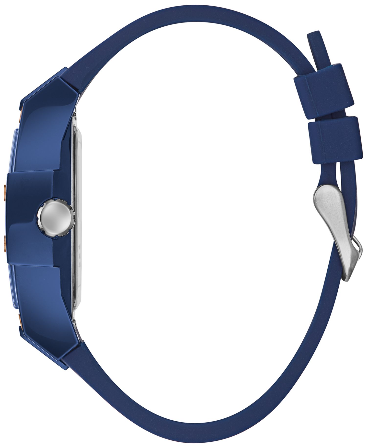 Men's Blue Silicone Strap Watch 43mm