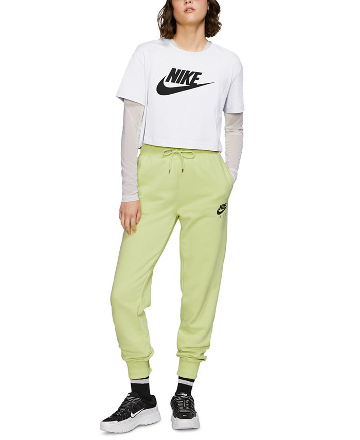 Nike Women's Sportswear Cotton Logo Cropped T-Shirt & Reviews - Tops ...