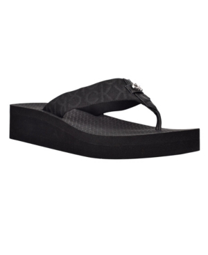 Shop Calvin Klein Women's Meena Casual Platform Flip-flop Sandals In Black