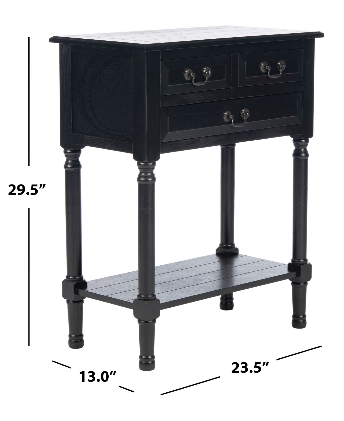 Safavieh Couture Primrose 3 Drawer Console Table In Black