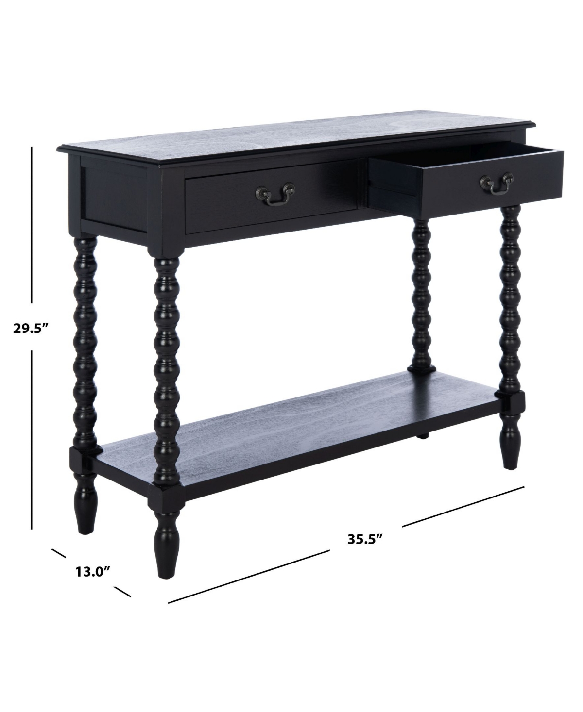 Safavieh Athena 2 Drawer Console Table In Black