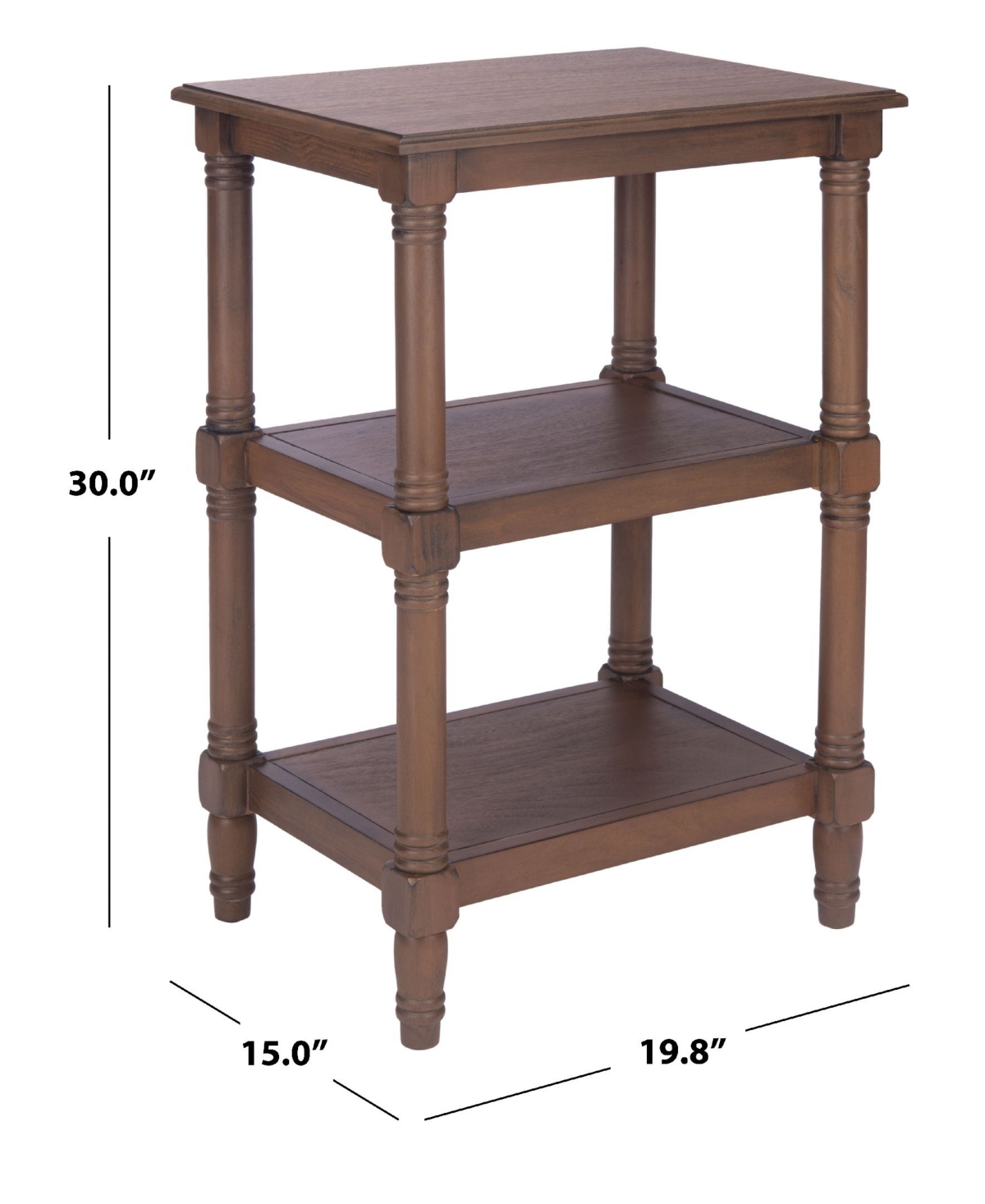 Safavieh Couture Cassie 3 Shelf Accent Table In Brown