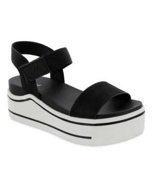 Shop Mia Women's Odelia Round Toe Sandal In Black Brus