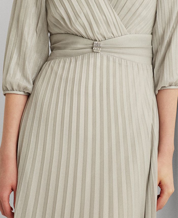 Lauren Ralph Lauren Pleated Metallic Gown Macy's