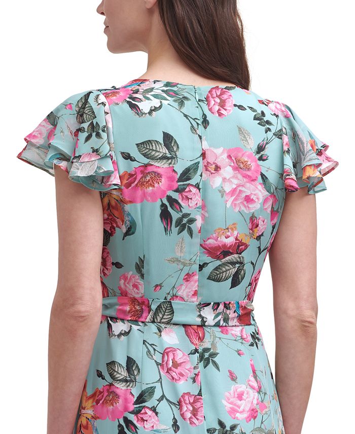 Eliza Floral Print Gown Dress