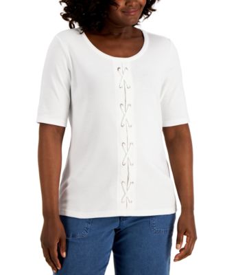 Karen Scott - Lace-Up Top