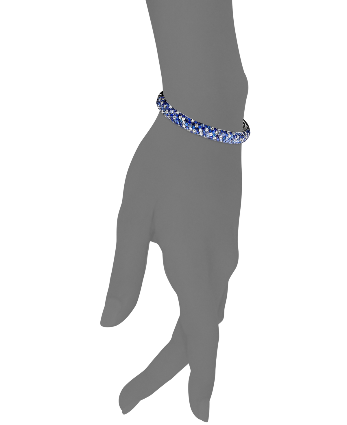 Saph Splash by Effy Shades Of Sapphire Bangle Bracelet (10-3/8 ct. t.w.) in Sterling Silver