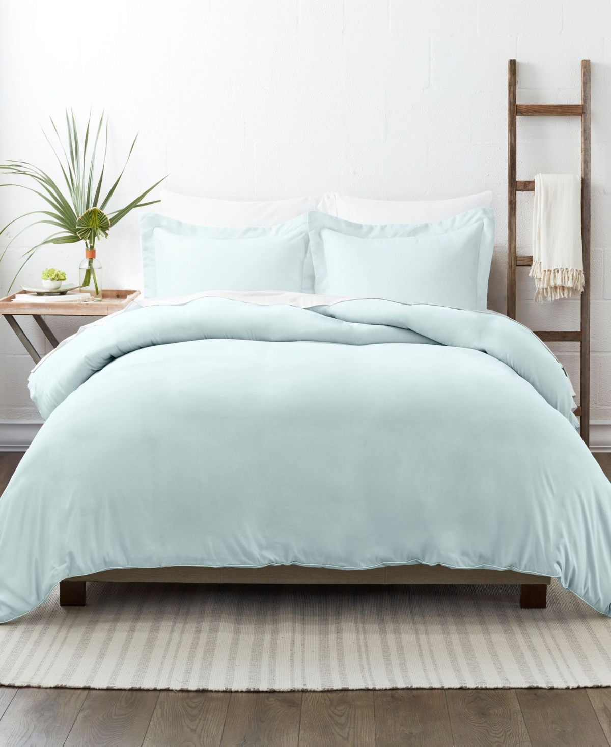Ienjoy Home Double Brushed Solid Duvet Cover Set, Full/queen In Mint