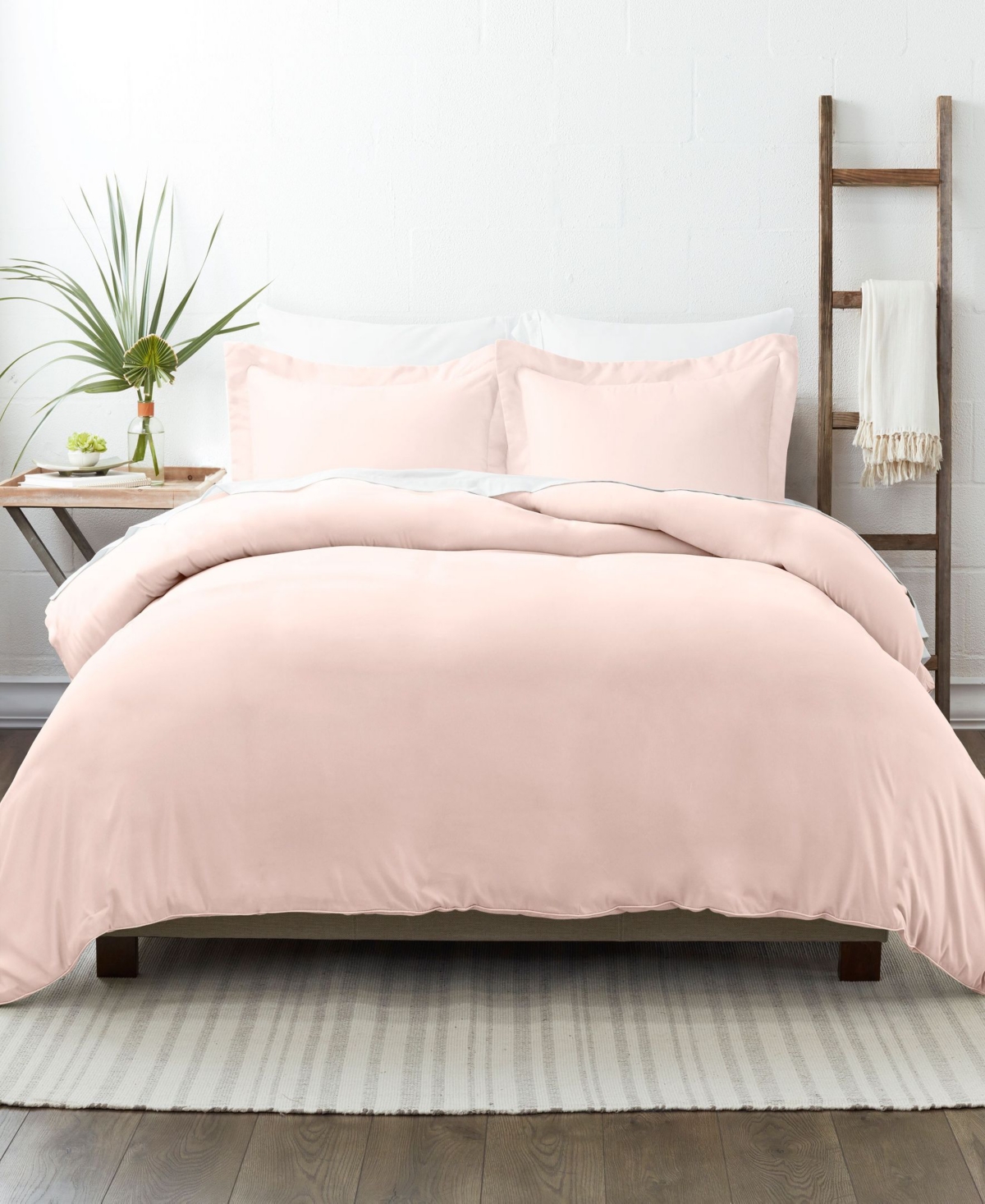 Ienjoy Home Double Brushed Solid Duvet Cover Set, Full/queen In Blush