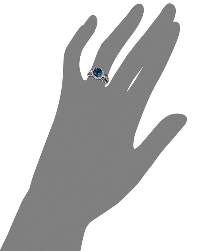 Le Vian Blue Topaz (2 ct. t.w.) and White and Chocolate Diamonds® (3/4 ...