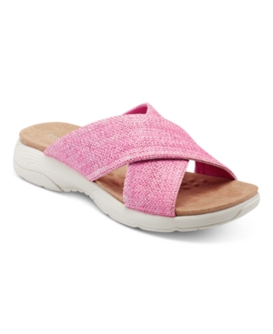 Easy Spirit Women's Taite Square Toe Casual Flat Sandals In Pink