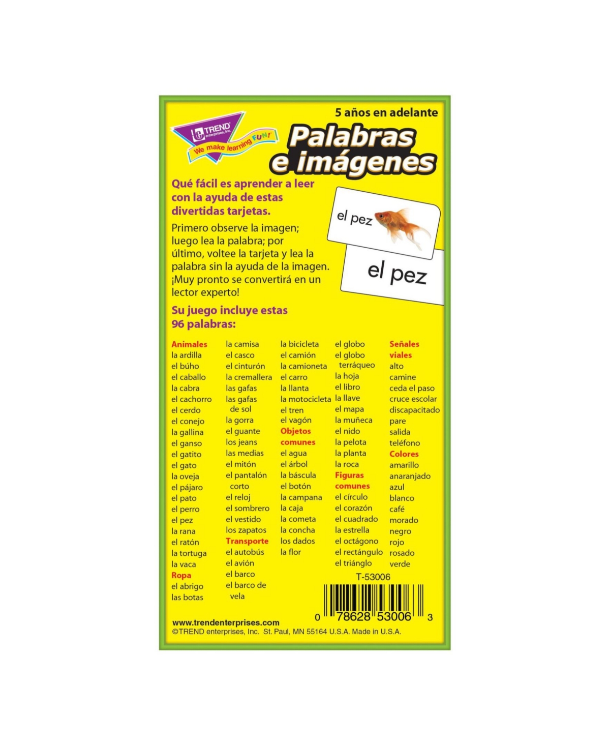 Shop Trend Enterprises Palabras E Imagenes (sp) Skill Drill Flash Cards In Open Misce