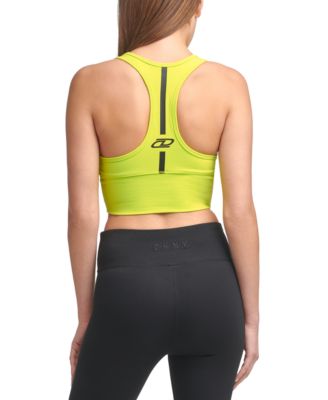 DKNY Sport Women's Ruched Racerback Low Impact Sports Bra, Classic, dkny sport w