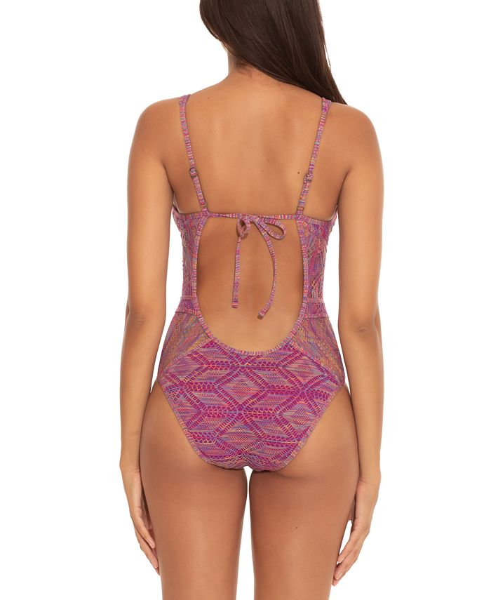 Becca Mosaic Crochet Plunge One Piece Swimsuit Reviews Swimsuits 