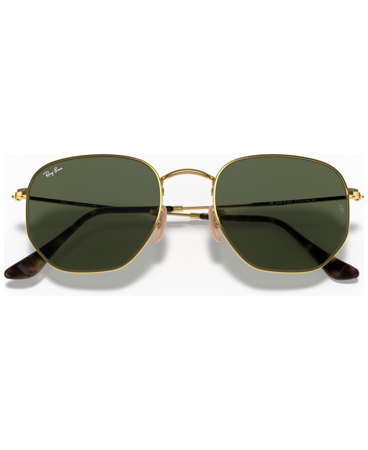 Ray Ban Unisex Polarized Sunglasses, Rb3548n Hexagonal Washed Evolve In Gold,green