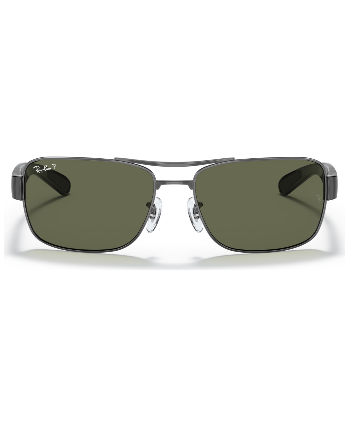 Ray Ban Rb3522 Sunglasses Gunmetal Frame Green Lenses Polarized 61-17 In Gunmetal,green Polar