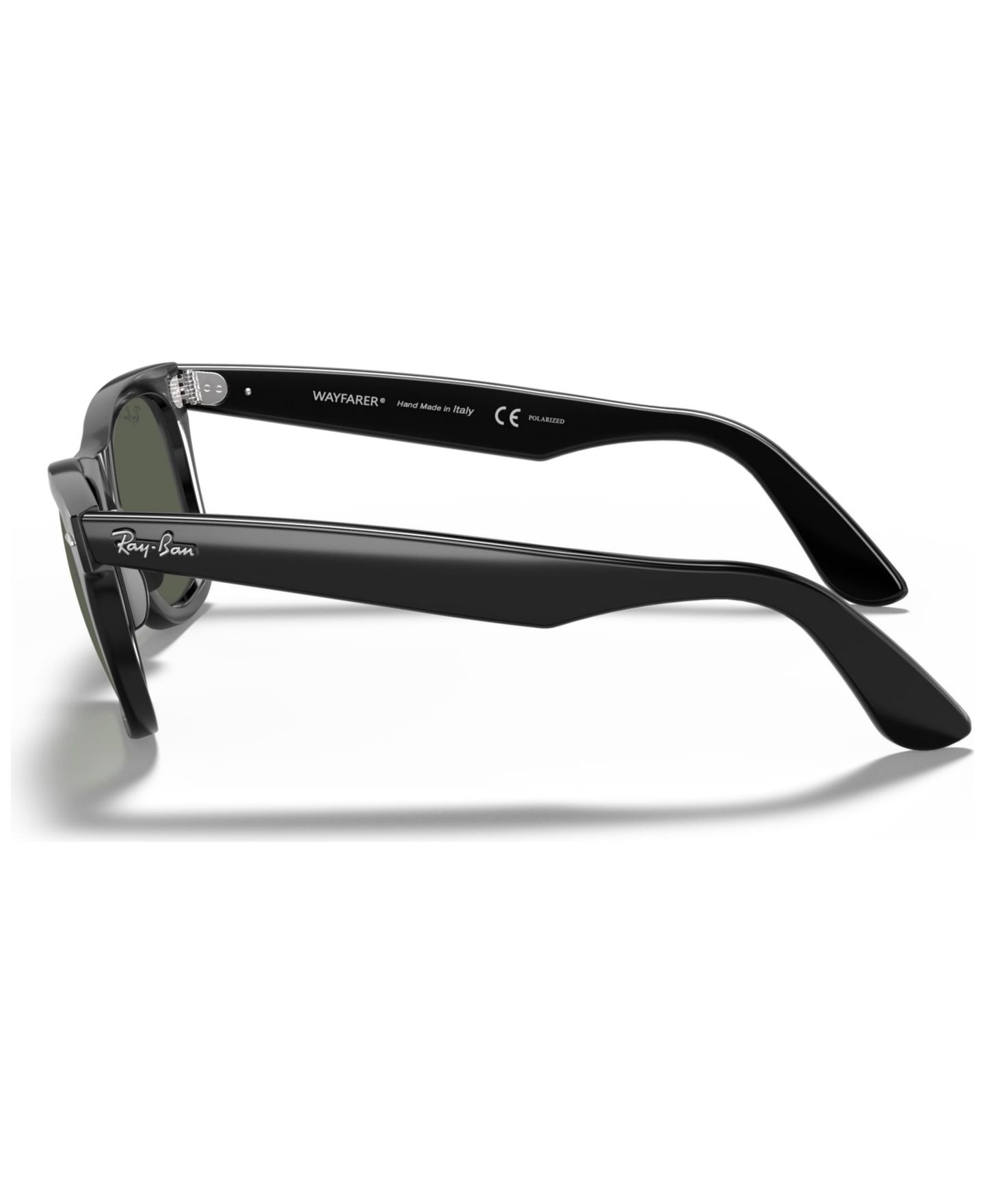 Женские солнцезащитные очки Ray-Ban Polarized Sunglasses, RB2140F Original Wayfarer, цвет: Чёрный / Зелёный — фото 7