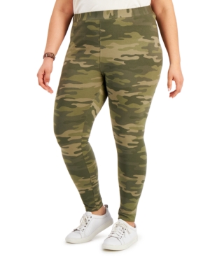 Style & Co Plus Size Camo-Print Leggings Created for Macy's
