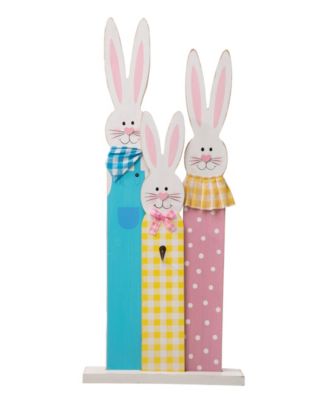 30"H Easter Wooden Bunny Family Standing Decor