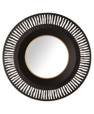 Glitzhome - 35"D Vintage Industral Metal Round Wall Mirror Decor