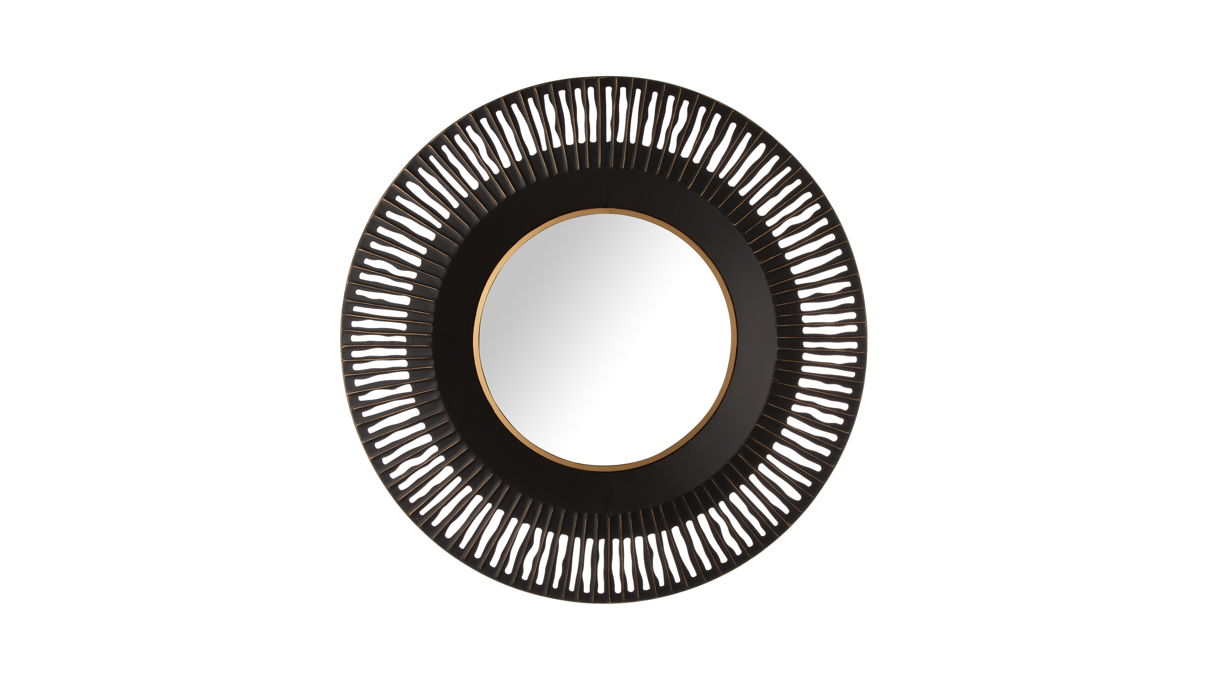Glitzhome 35"D Vintage Industral Metal Round Wall Mirror Decor
