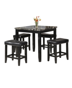 Acme Furniture Blythe 5-piece Counter Height Dining Set In Black