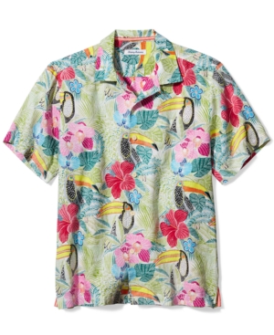 Tommy Bahama Men's If One Can Toucan Tropical-print Linen Camp Shirt In Vanilla Ice