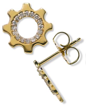 Jac + Jo by Anzie - Pave Cog Earrings Set With Diamonds In 14K Gold
