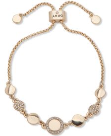 Gold-Tone Pavé Disc Slider Bracelet