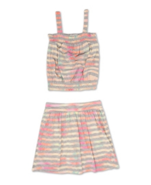 Speechless Big Girls Tie Dye Stripe Skirt 2 Piece Set
