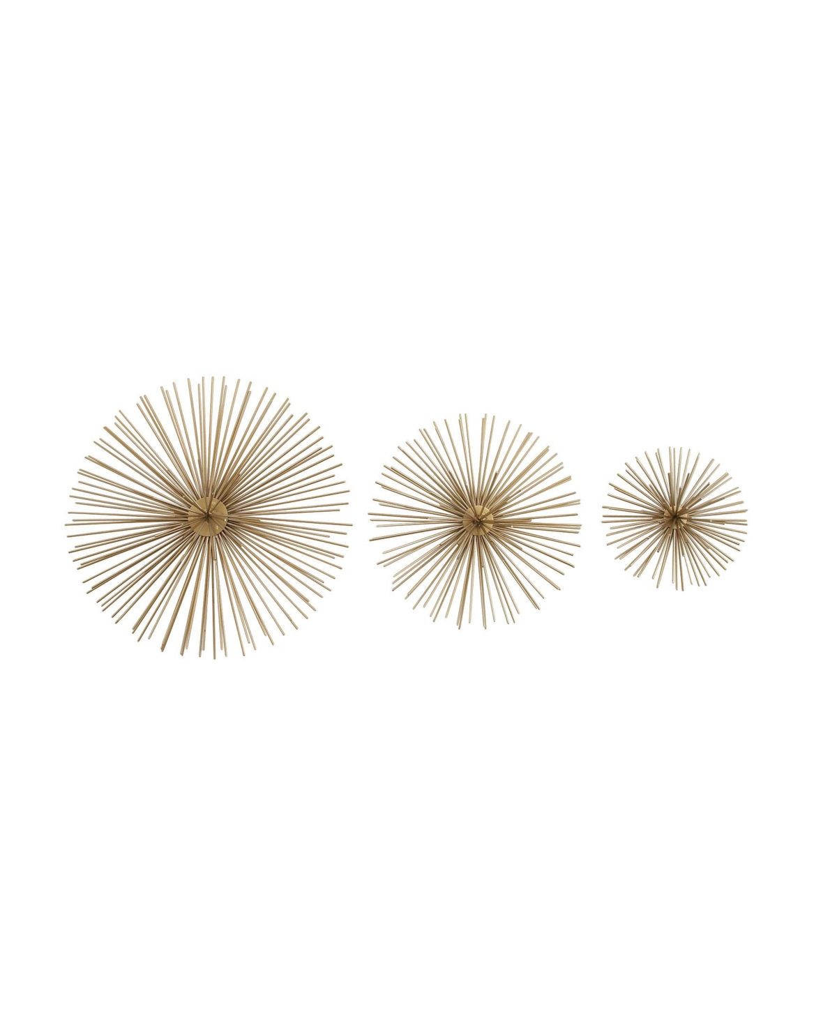 Rosemary Lane Tin Contemporary Abstract Wall Decor, Set Of 3 In Gold-tone