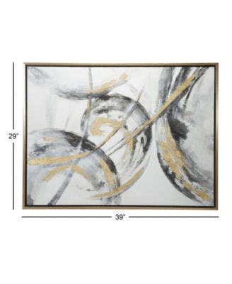 by Cosmopolitan Gold Contemporary Abstract Canvas Wall Art, 30" x 40"
