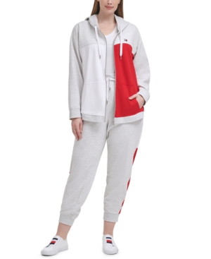 Tommy Hilfiger Sport Plus Size Colorblocked Zip-Up Hoodie