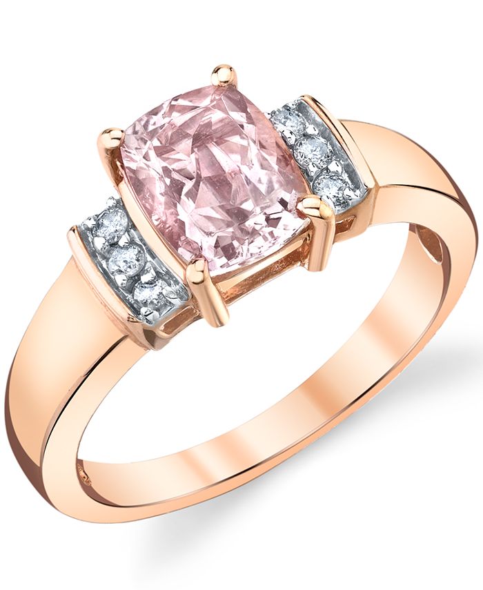 Macy's Morganite (1-3/8 ct. t.w.) & Diamond (1/10 ct. t.w.) Ring in 14k ...