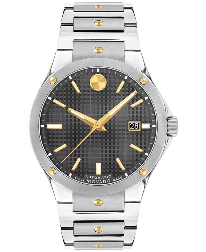 Movado - Men's Swiss Automatic Sports Edition Stainless Steel & Gold PVD Bracelet Watch 41mm
