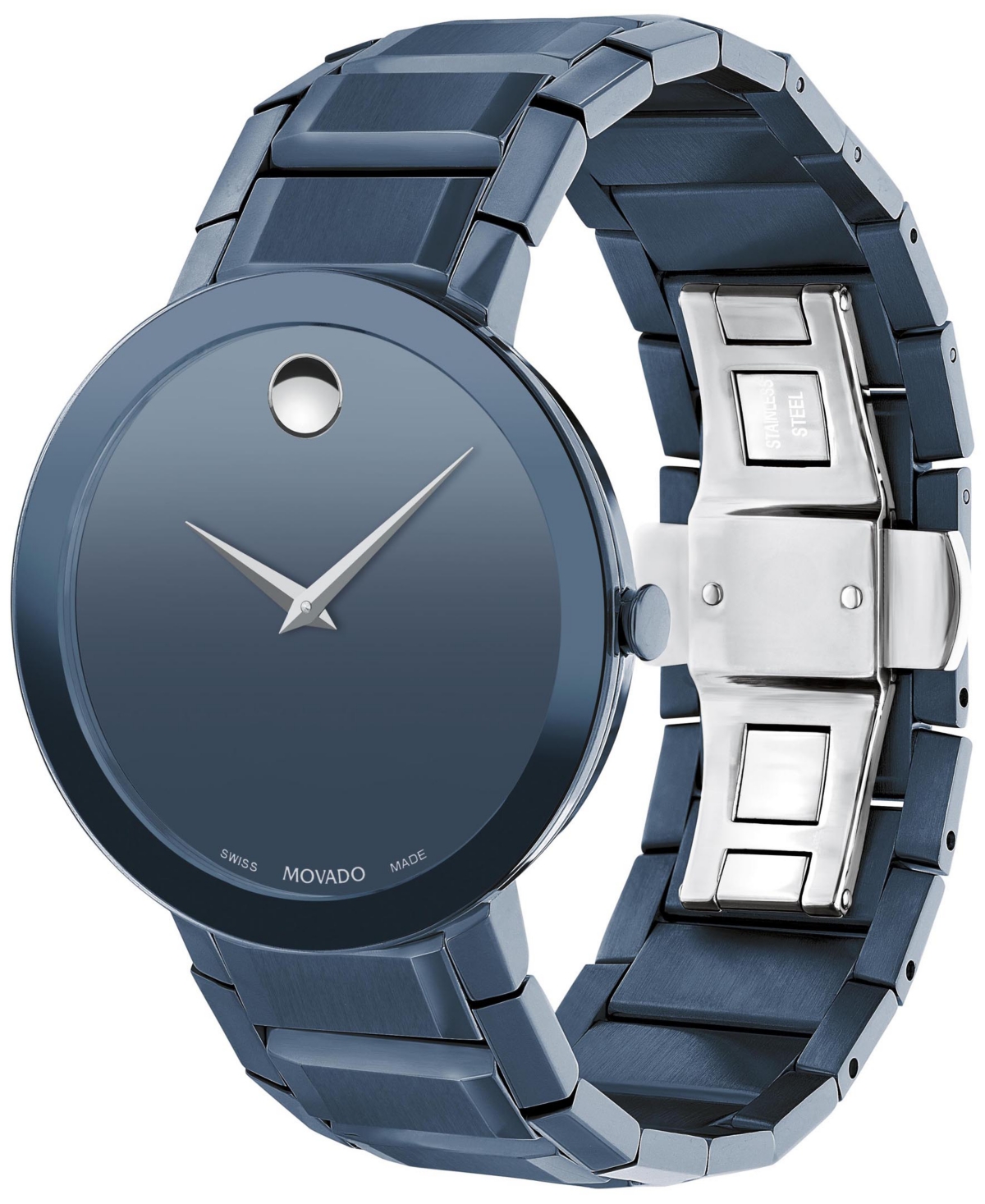 Shop Movado Men's Swiss Sapphire Blue Pvd Bracelet Watch 39mm