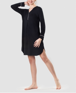 Mood Pajamas Women's Ultra Soft Cotton Sleepshirt Nightgown In Black