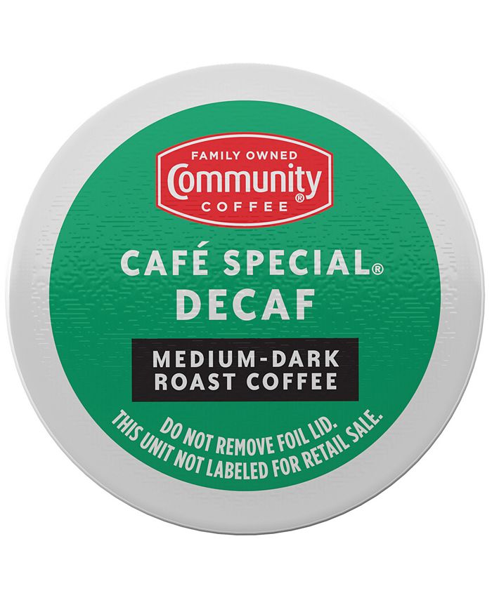 Community Coffee Café Special Decaf MediumDark Roast Single Serve Pods