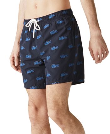 Lacoste Men's Croc Print Swim Trunks & Branded Swim Bag - Macy's