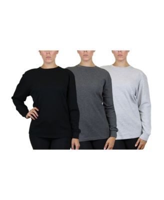 Women s Loose Fit Waffle Knit Thermal Shirt Pack of 3 Macy s