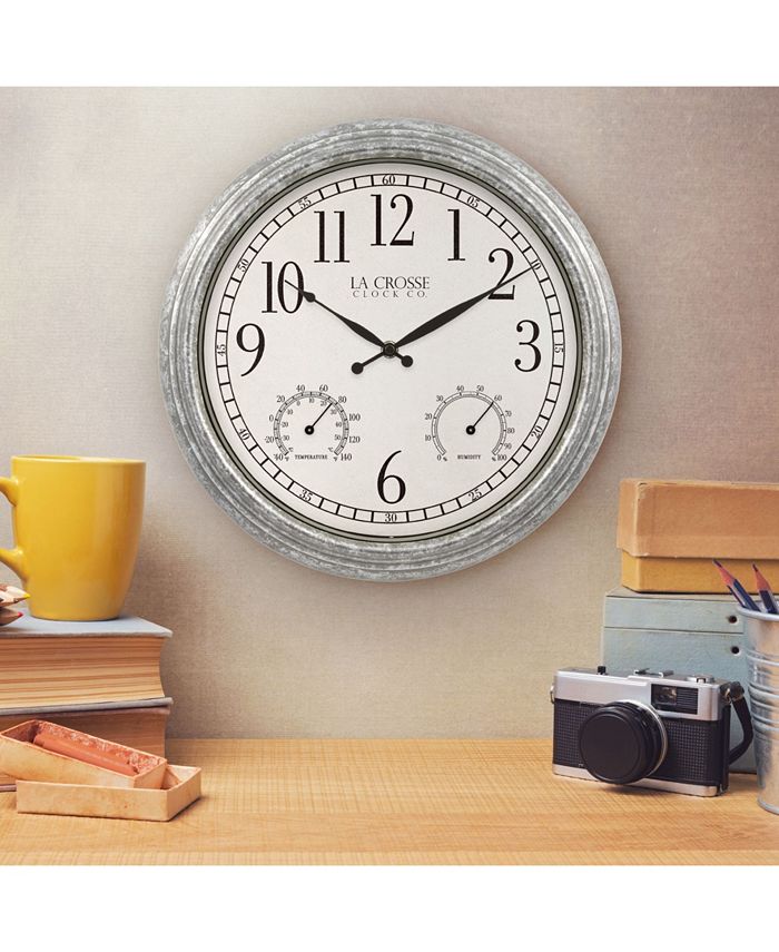 La Crosse Technology 14-Inch Atomic Wall Clock - Radio Controlled, Auto Time & DST, White Dial