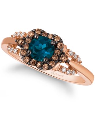 blue and chocolate diamond ring