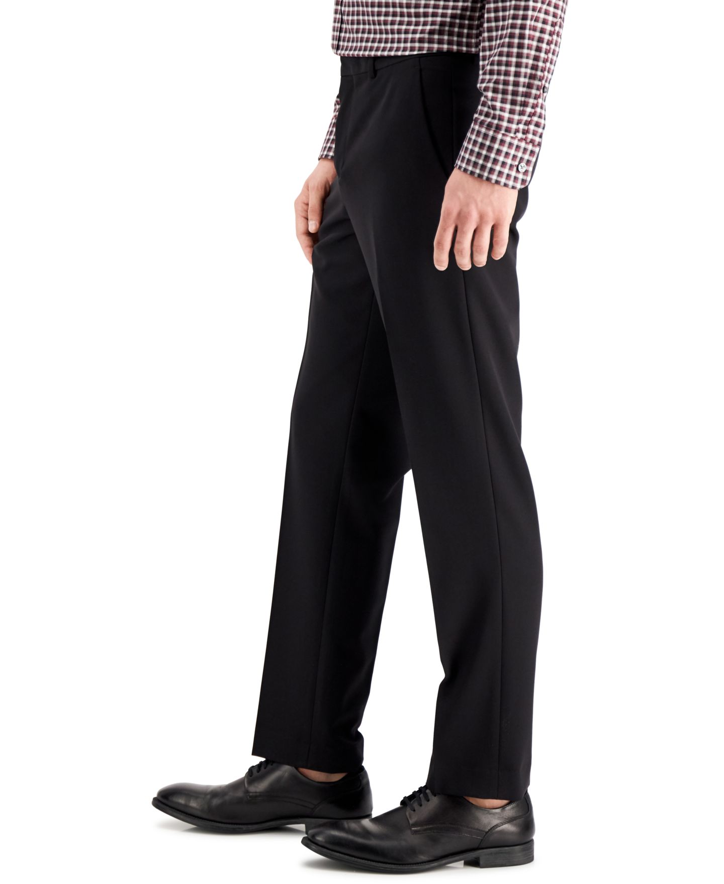 Мужские брюки Perry Ellis Portfolio Modern-Fit Stretch Solid Resolution, цвет: Чёрный однотонный — фото 2