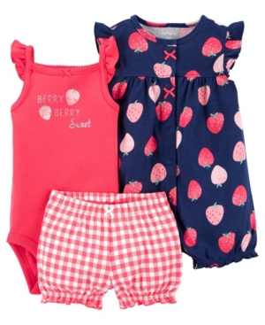 Carter's Baby Girls Bodysuit and Romper Set 3 Pieces