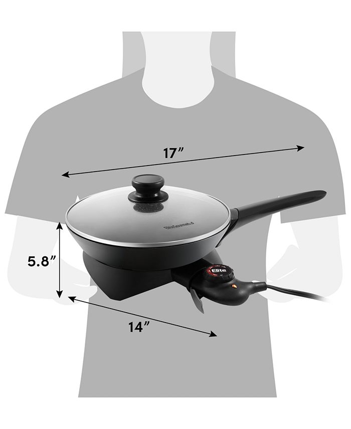 Elite Gourmet 2Qt Electric MarbleNonstick Skillet with Glass Lid, Easy