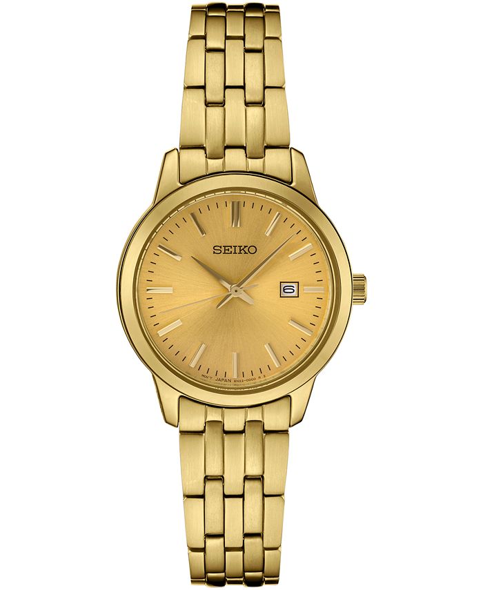 Seiko Women's Essential Gold-Tone Stainless Steel Bracelet Watch 30mm &  Reviews - All Watches - Jewelry & Watches - Macy's