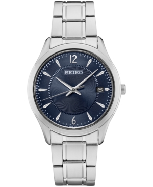 Seiko Men's Essential Stainless Steel Bracelet Watch 39mm In Blue